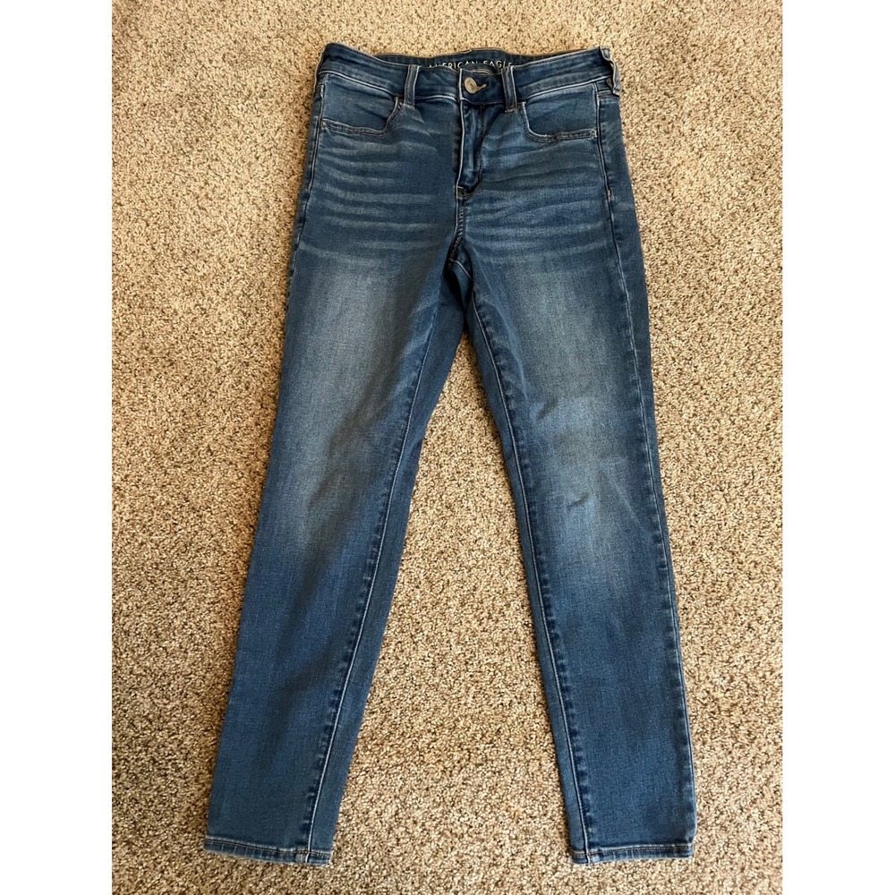 American Eagle Womens Jegging 10 Short Blue Hi-Rise Next Level Stretch Skinny